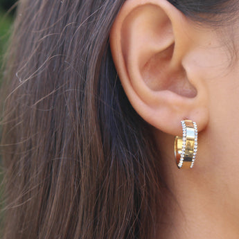 9ct Yellow Gold Silver Filled Hoop Earrings