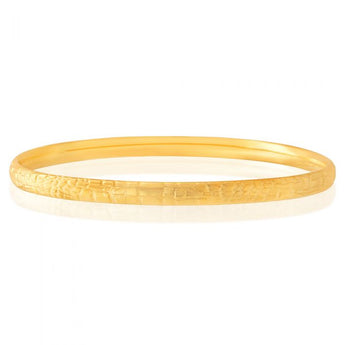 9ct Yellow Gold Silver Filled Diamond Cut Bangle