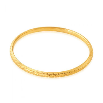 9ct Yellow Gold Silver Filled Diamond Cut Bangle