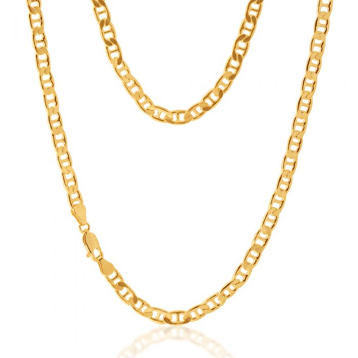 9ct Yellow Gold Silverfilled 55cm Anchor Chain