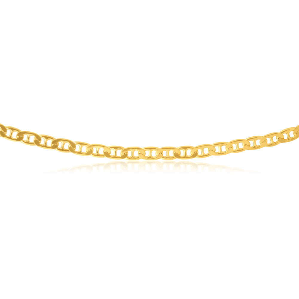 9ct Yellow Gold Silverfilled 55cm Anchor Chain