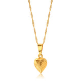 9ct Yellow Gold  Silverfilled Heart Pendant on Chain 45cm