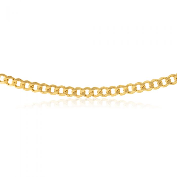 9ct Yellow Gold Silverfilled Flat Curb 120 Gauge 55cm Chain