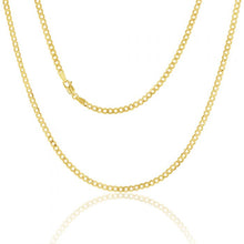 Load image into Gallery viewer, 9ct Yellow Gold Silverfilled Curb 80 Gauge 55cm 9SS Chain