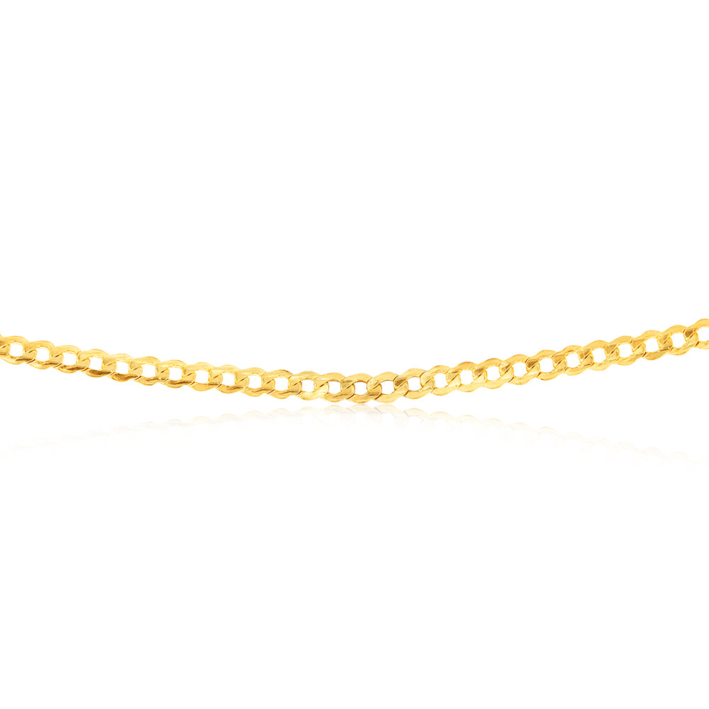 9ct Yellow Gold Silverfilled Curb 80 Gauge 55cm 9SS Chain