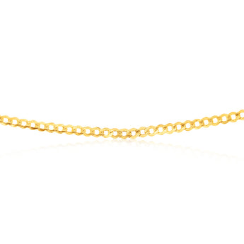 9ct Yellow Gold Silverfilled Curb 80 Gauge 55cm Chain