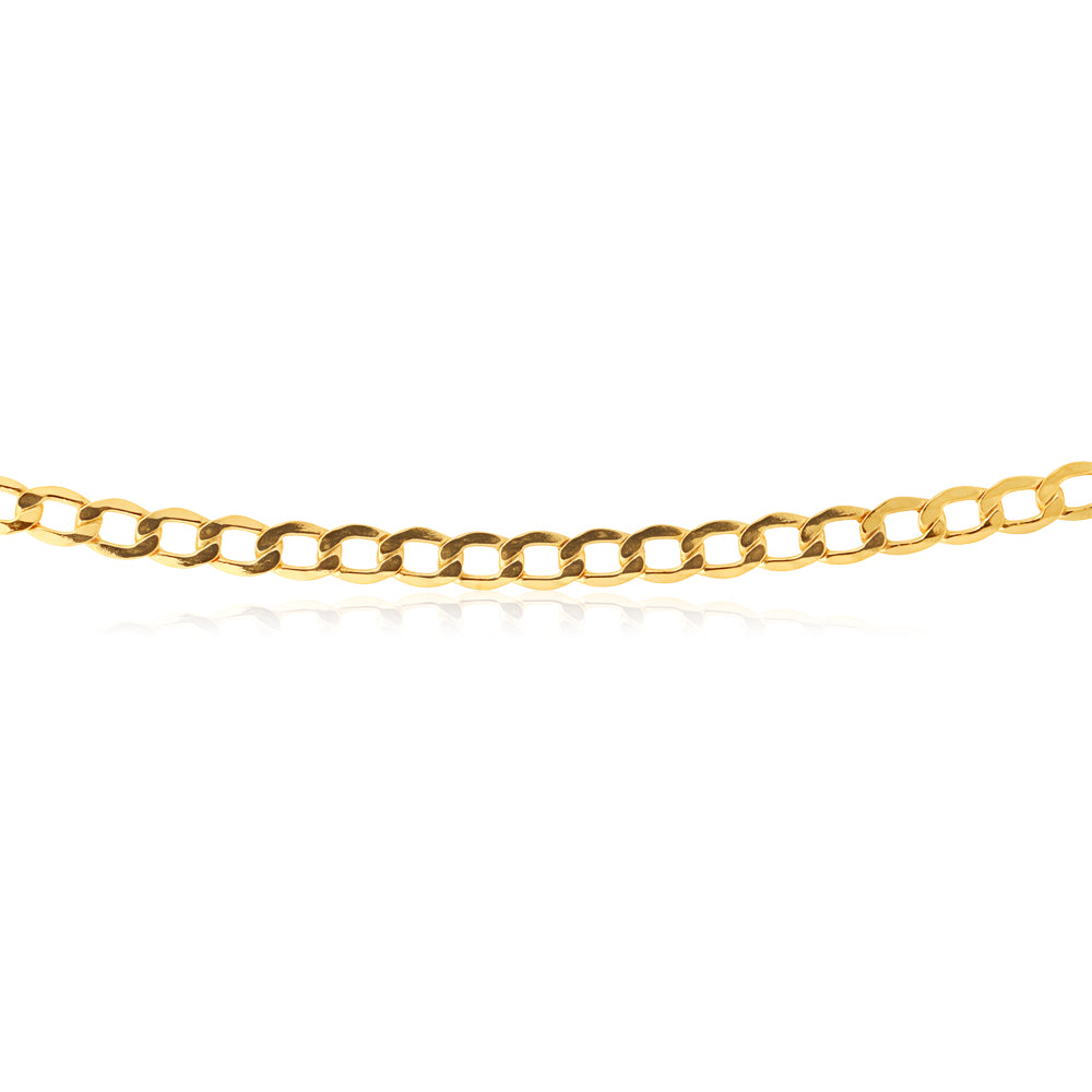 9ct Silverfilled Curb Bev 50cm 100 Gauge Chain