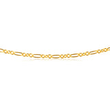 9ct Silverfilled 3:1 Figaro 50cm 80 Gauge Chain