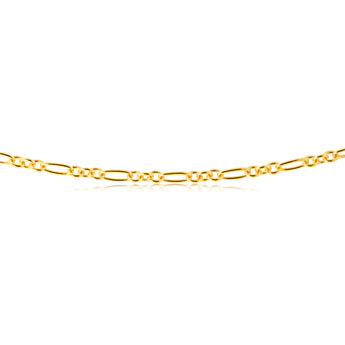 9ct Silverfilled 3:1 Figaro 50cm 80 Gauge Chain