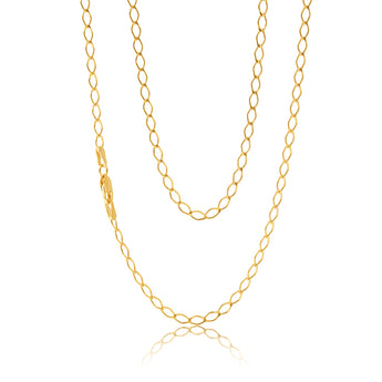 9ct Silverfilled Open Curb 50Gauge 50cm Chain