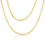 9ct Yellow Gold Silver Filled Super Flat Curb 80 Gauge 50cm Chain