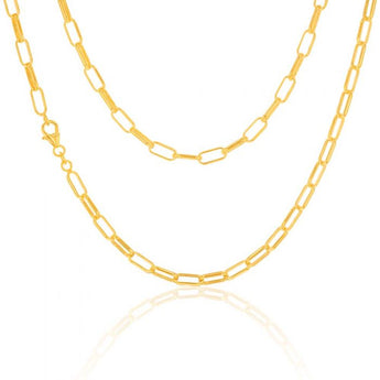 9ct Yellow Gold Silver Filled Long Belcher 50cm Chain