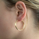 9ct Yellow Gold  Silver Filled Twisted Diamond Cut 30mm Hoop Earrings