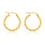 9ct Yellow Gold Silver Filled Twisted Hoop