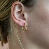 9ct Yellow Gold Silver Filled Twisted Hoop