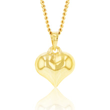 Load image into Gallery viewer, 9ct Yellow Gold Silverfilled Heart Charm Pendant