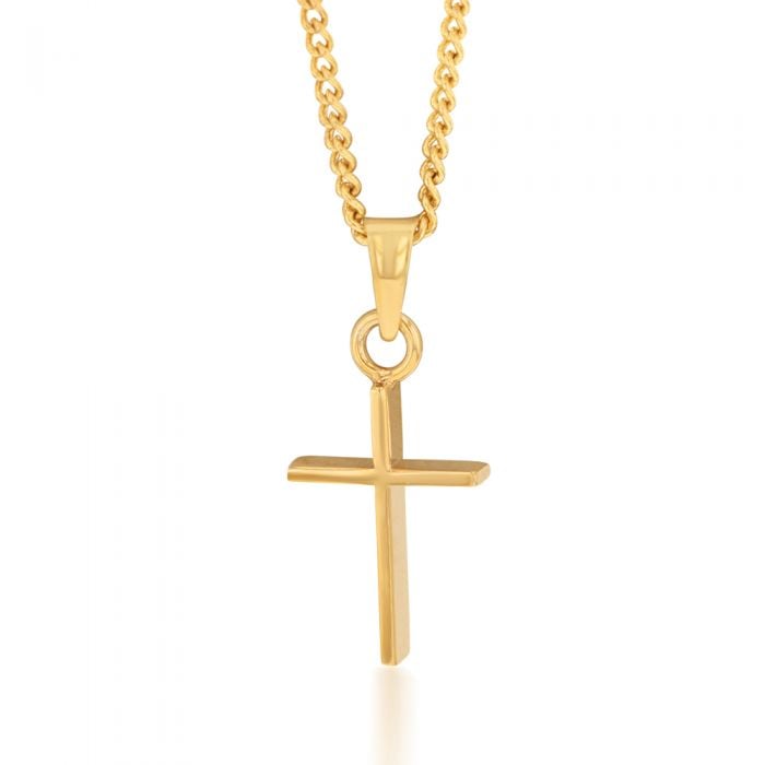 9ct Yellow Gold Silverfilled Cross Pendant