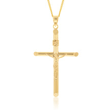 Load image into Gallery viewer, 9ct Yellow Gold Silverfilled Crucifix Pendant