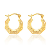 9ct Yellow Gold  Silver Filled Broad 7mm Hoop