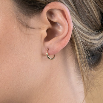 9ct Yellow Gold Silver Filled 10mm Diamond Cut Sleeper
