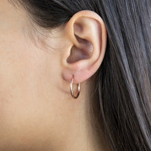 Load image into Gallery viewer, 9ct Silverfilled Rose Gold Diamond Cut 15mm Sleeper Earrings