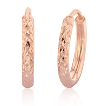 Load image into Gallery viewer, 9ct Silverfilled Rose Gold Diamond Cut 10mm Sleeper Earrings