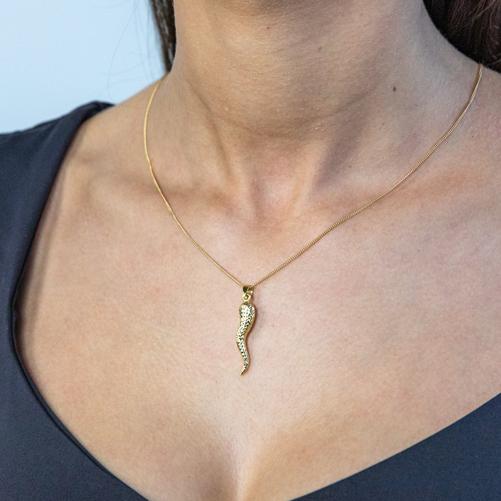 10K CORNICELLO ITALIAN HORN NECKLACE – VELINA Jewelry