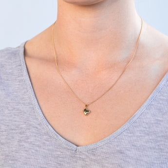 9ct Yellow Gold Silverfilled Heart Locket Pendant