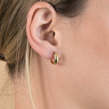 9ct Yellow Gold Silver Filled Diamond Cut 10mm Hoop Earrings