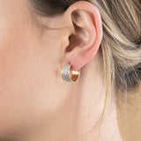 9ct Yellow Gold Silverfilled Broad Stardust Hoop Earrings