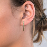 9ct Yellow Gold Silverfilled Patterned Arc Stud Earrings