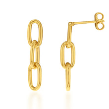 Load image into Gallery viewer, 9ct Silverfilled Yellow Gold Belcher Links 2.5cm Drop Earrings