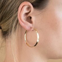 Load image into Gallery viewer, 9ct Silverfilled Yellow Gold Plain 40mm Hoop Earrings
