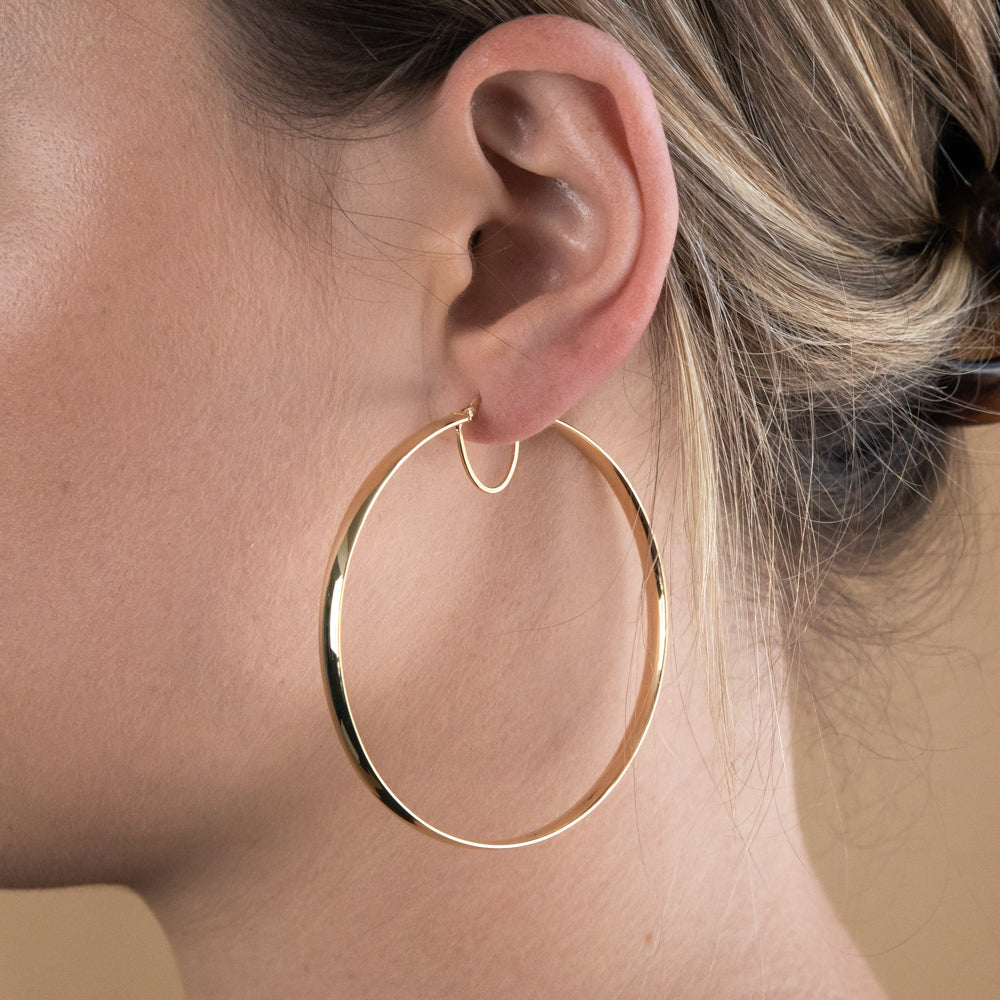 Silver 70mm Hoop Earrings – Fennes Jewellery