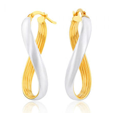 Load image into Gallery viewer, 9ct Silverfilled Yellow And Silver Gold Twisted Hoop Earrings