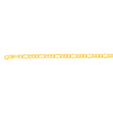 Load image into Gallery viewer, 9ct Yellow Gold Silverfilled 115Gauge 1:3 Figaro 21cm Bracelet