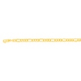 9ct Yellow Gold Silverfilled 115Gauge 1:3 Figaro 21cm Bracelet