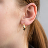 9ct Yellow Gold Silver Filled CZ On Hinged Hoop Earrings