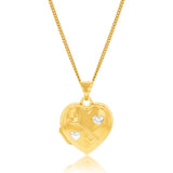 9ct Yellow Gold Silverfilled Engraved Heart Locket Pendant