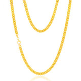9ct Yellow Gold Silverfilled Cuban Curb Compact 4.4mm 55cm Chain