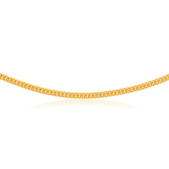 9ct Yellow Gold Silverfilled Cuban Curb Compact 4.4mm 55cm Chain