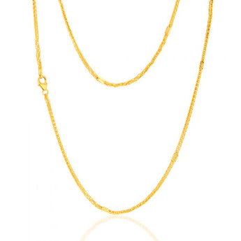 9ct Yellow Gold Silver Filled Wheat 45cm Chain