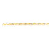 9ct White And Yellow Gold Silverfilled Figaro Curb With Greek Link 21cm Bracelet