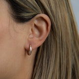 9ct Rose Gold Silverfilled Cubic Zirconia On 10mm Hoop Earring