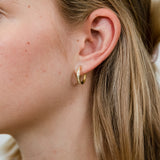 9ct Yellow Gold Silver Filled Cubic Zirconia On 10mm Hoop Earring