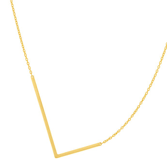 9ct Yellow gold Silverfilled Initial "L" Pendant on 42+3cm Chain