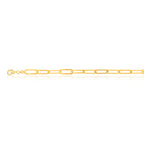 9ct Yellow Gold Silverfilled Paperclip Link 19.7cm Bracelet