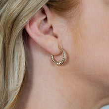 Load image into Gallery viewer, 9ct Yellow White And Rose Gold Silverfilled Tricolour Light Hoop Earrings