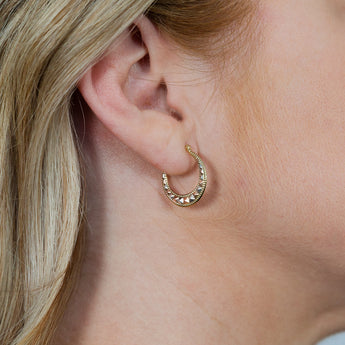 9ct Yellow White And Rose Gold Silver Filled Tricolour Light Hoop Earrings