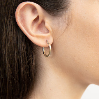 9ct Two Tone Gold Silverfilled Twist Hoop Earrings